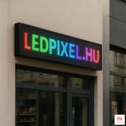   P10 színes kültéri LED fényújság - RGB futófény, 128x32 cm