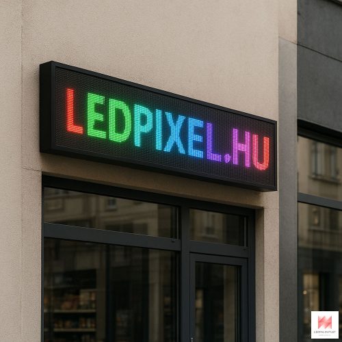 P10 színes kültéri LED fényújság - RGB futófény, 128x64 cm